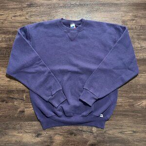 VINTAGE 90s RUSSELL ATHLETIC Purple Crewneck Sweatshirt - Medium